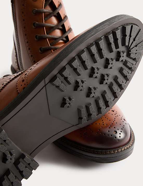 Leather Brogue Chukka Boots