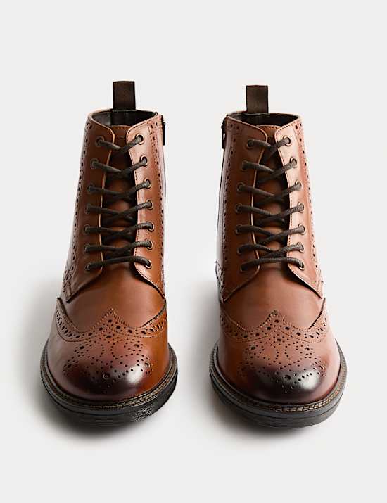 Leather Brogue Chukka Boots