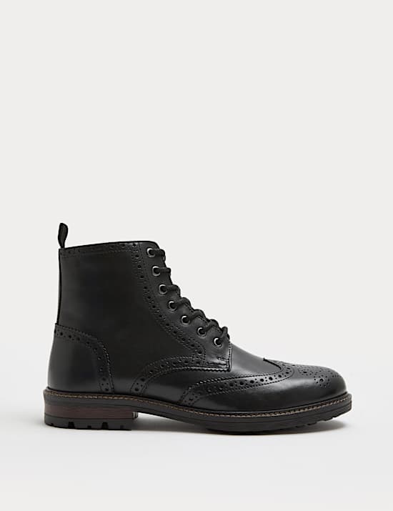 Leren chukka-schoenen in broguestijl