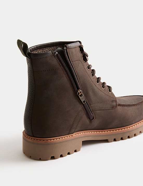 Leather Side Zip Casual Boots