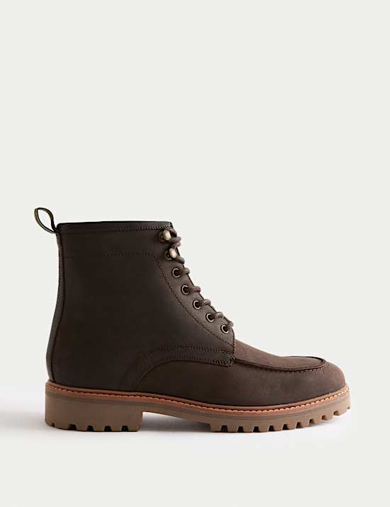 Leather Side Zip Casual Boots