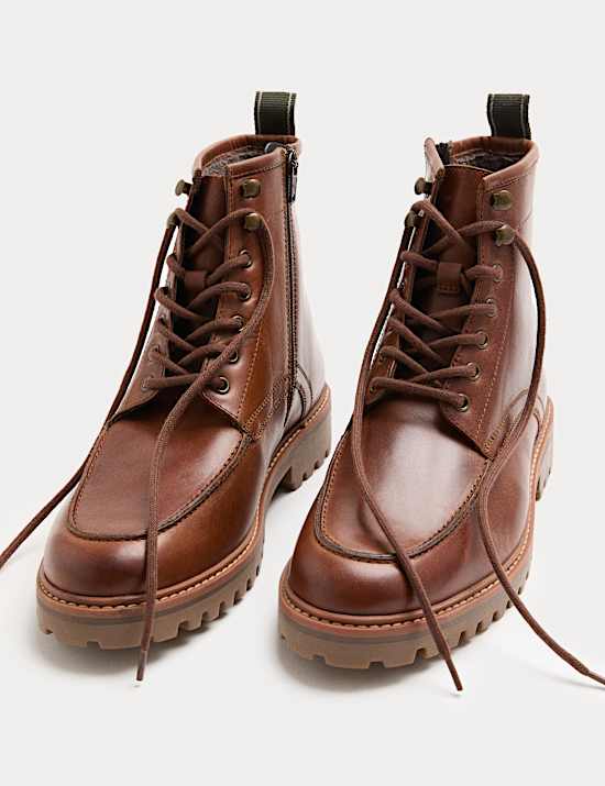 Freizeitstiefel aus Leder mit seitlichem Reißverschluss