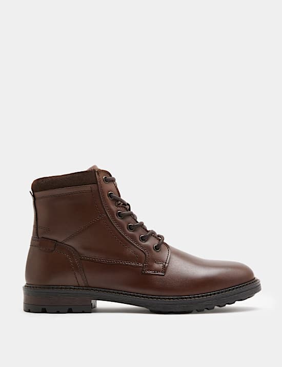 Leather Lace Up Shock Resistant Casual Boots