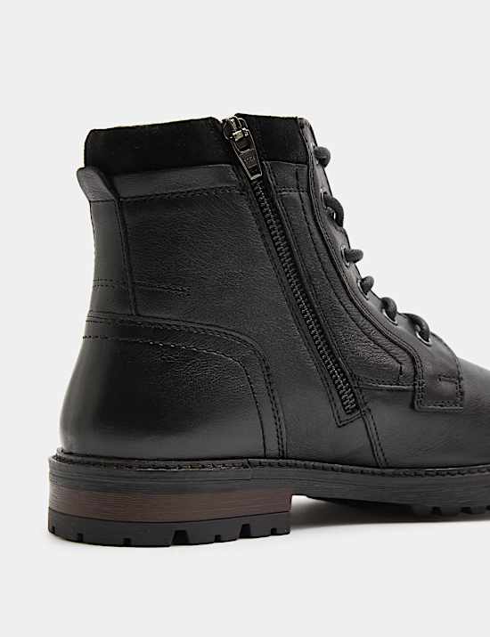 Leather Lace Up Shock Resistant Casual Boots