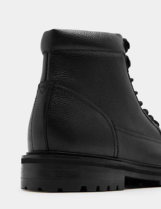 Leather Lace Up Casual Boots
