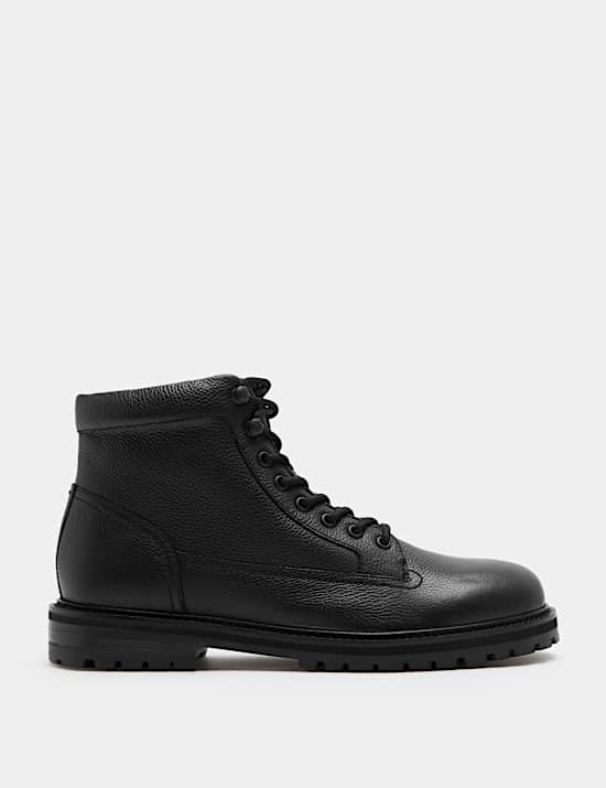 Leather Lace Up Casual Boots