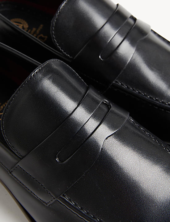 Leather Saddle Slip-On Loafers