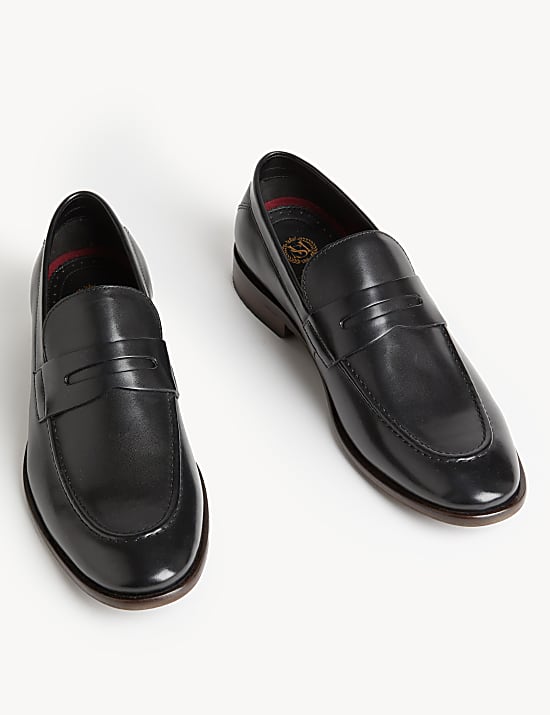 Leather Saddle Slip-On Loafers