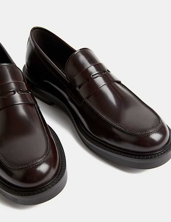 מוקסינים ללא שרוכים מעור