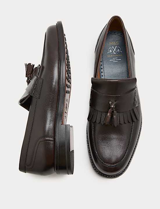 Leather Fringed Loafers