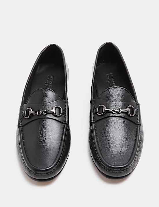 Leather Saddle Snaffle Slip On Loafers