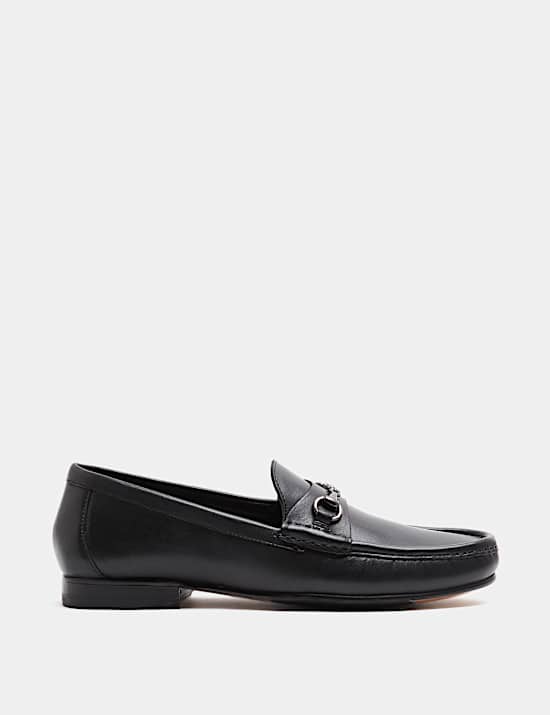 Leather Saddle Snaffle Slip On Loafers
