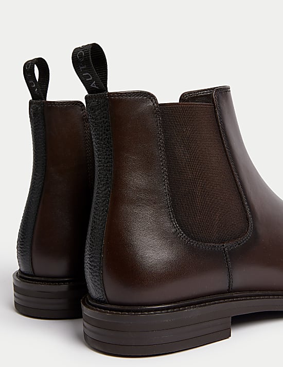 Leather Pull-On Chelsea Boots