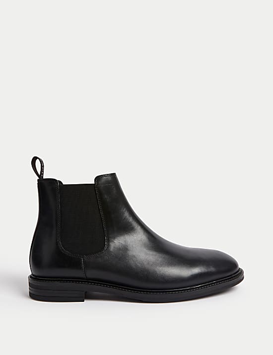 Leather Pull-On Chelsea Boots