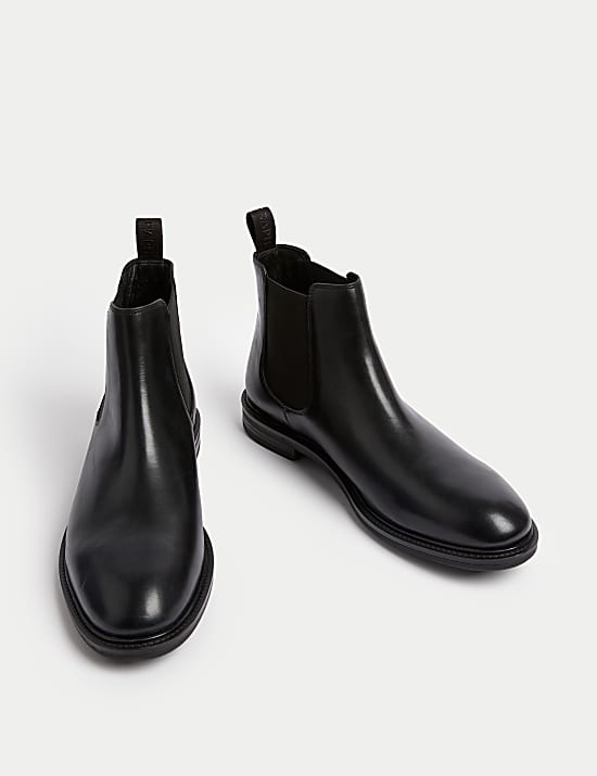 Leather Pull-On Chelsea Boots