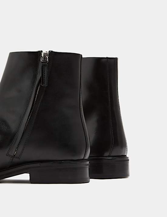 Leather Square Toe Boots