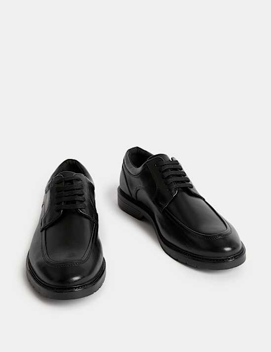 Wide Fit Smart Step Leather Derby Shoes