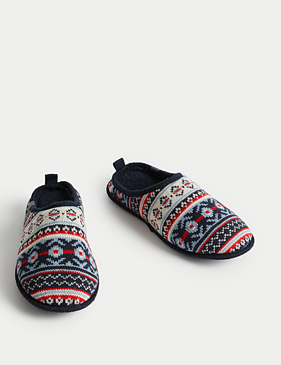 Fair Isle Mule Slippers with Freshfeet&trade;