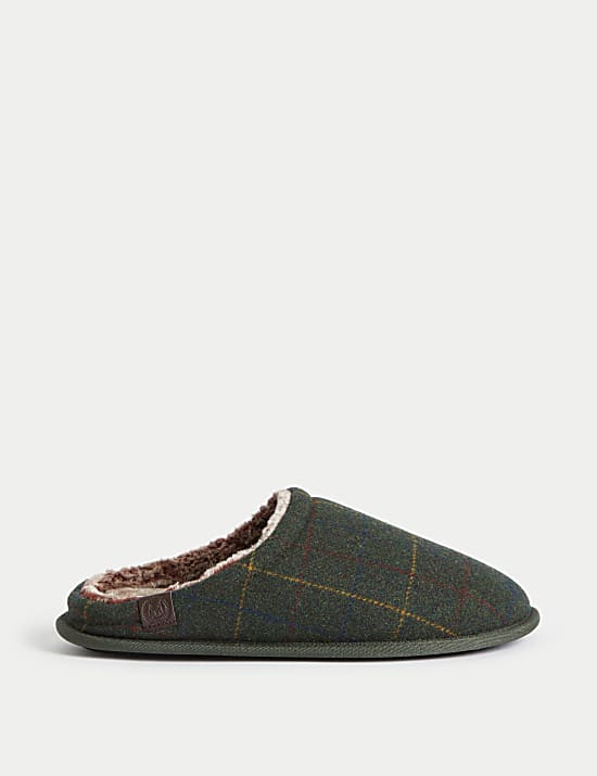 Heritage Tweed Mule Slippers with Freshfeet™