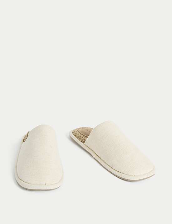 Linen Rich Mule Slippers