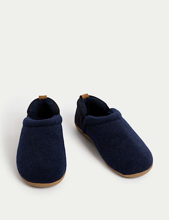 Fleece Lined Felt Slippers with Freshfeet™
