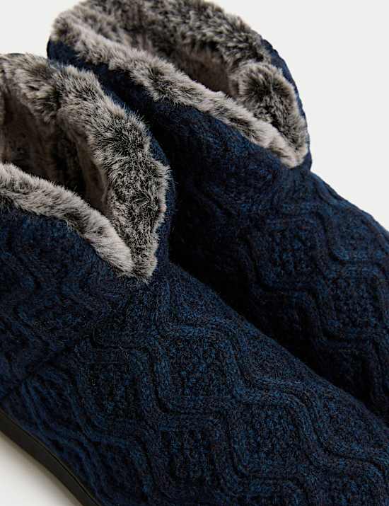 Knitted Slipper Boots with Freshfeet™