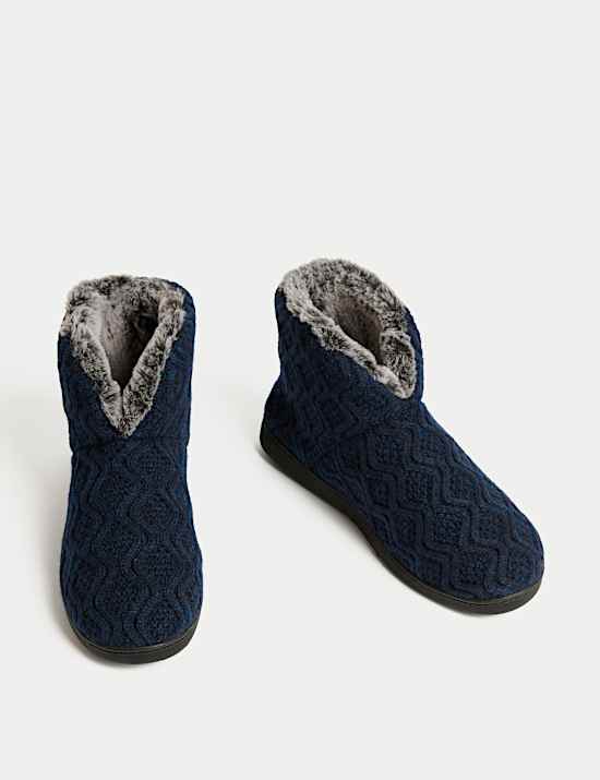 Knitted Slipper Boots with Freshfeet™