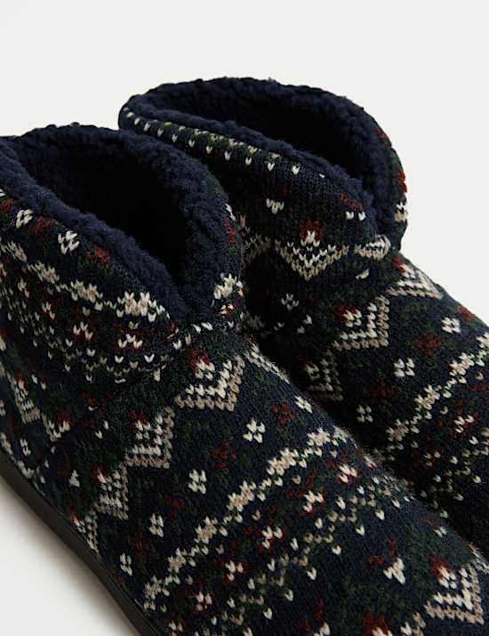 Fair Isle Slipper Boots with Freshfeet&trade;