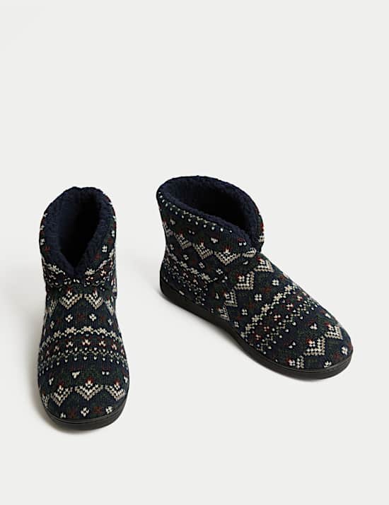 Fair Isle Slipper Boots with Freshfeet&trade;