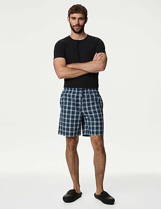 Lot de 2 pyjashort 100 % coton &agrave; carreaux