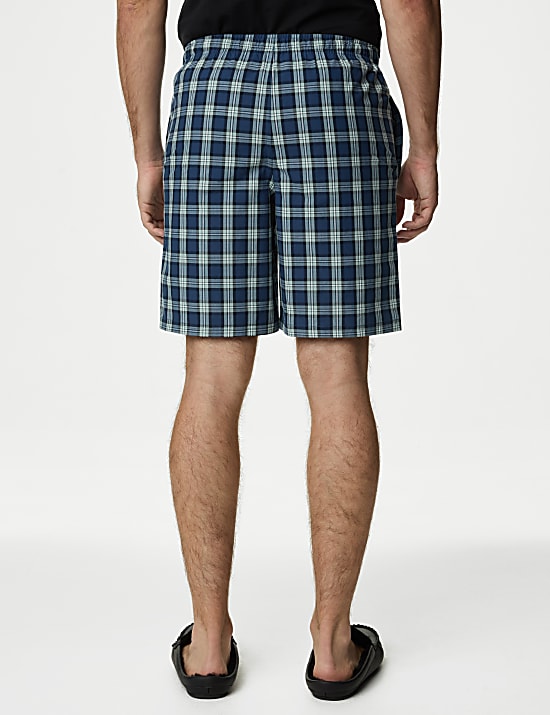 Lot de 2 pyjashort 100 % coton &agrave; carreaux