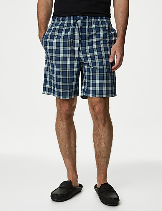 Lot de 2 pyjashort 100 % coton &agrave; carreaux