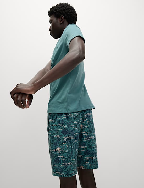 Pure Cotton Palm Print Pyjama Set