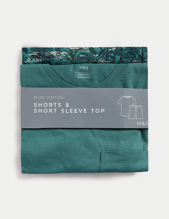 Pure Cotton Palm Print Pyjama Set