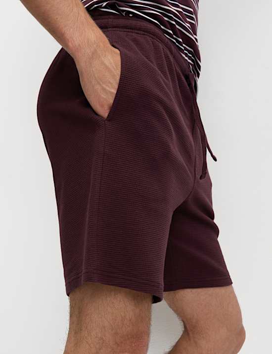 Pure Cotton Waffle Striped Pyjama Set