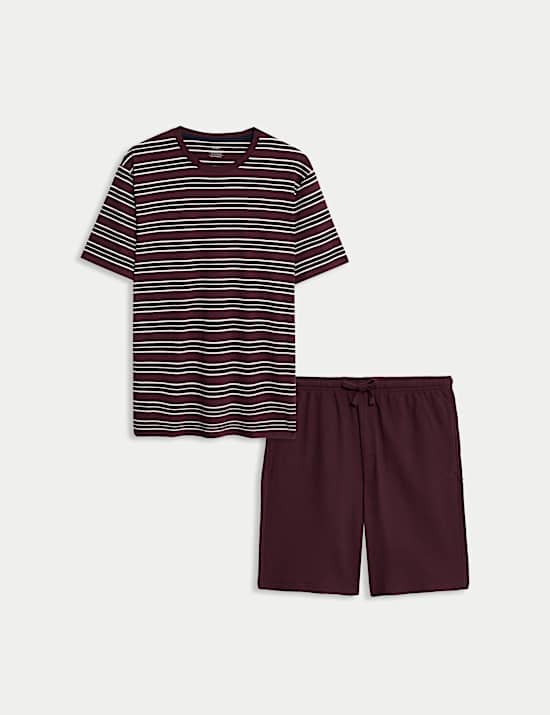Pure Cotton Waffle Striped Pyjama Set
