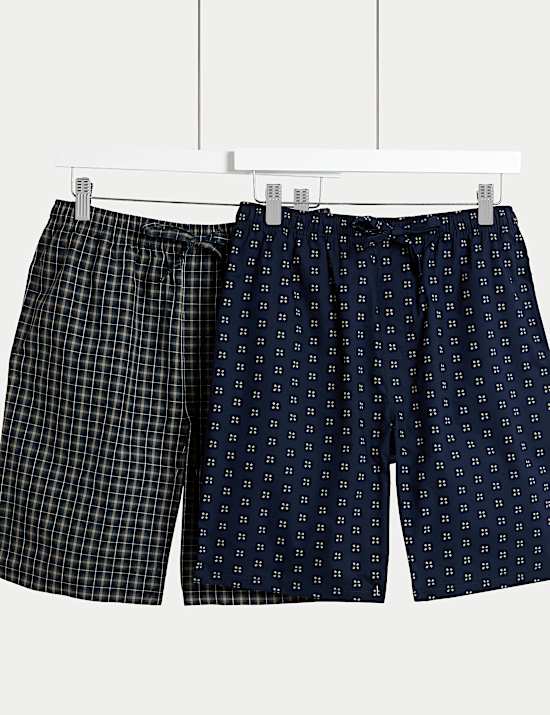 Lot de 2 shorts de pyjamas 100 % coton avec imprimé