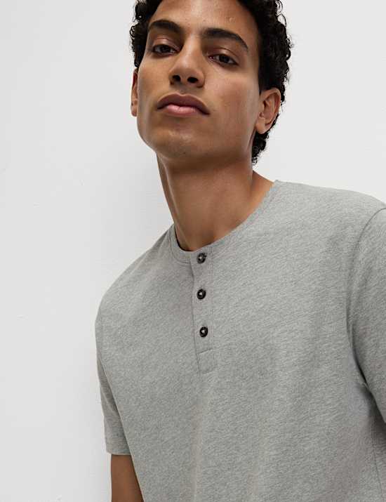 Pure Cotton Henley Checked Pyjama Set