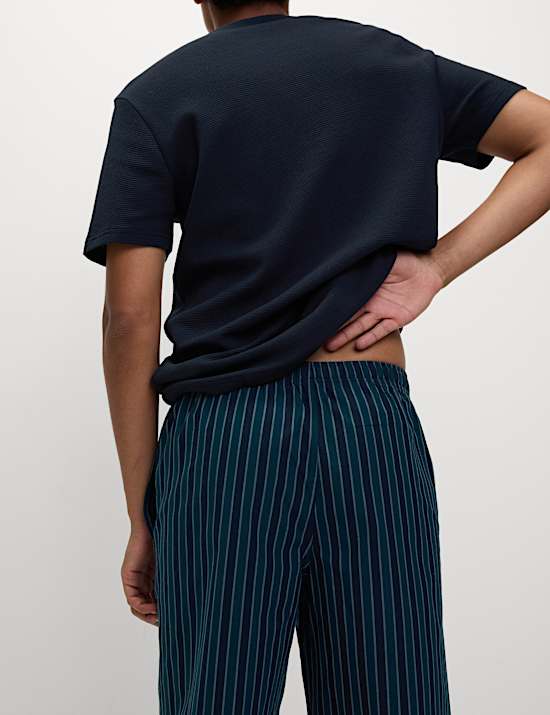 Pure Cotton Waffle Striped Pyjama Set