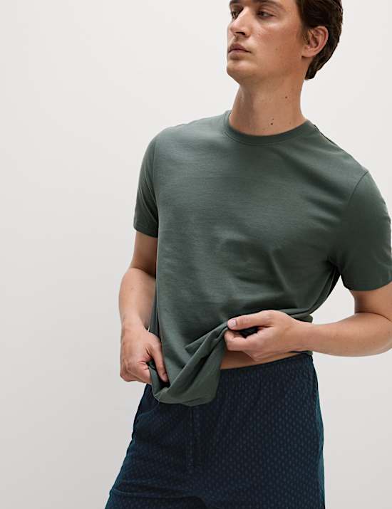 Schlafanzugset aus reiner Baumwolle mit geometrischem Muster