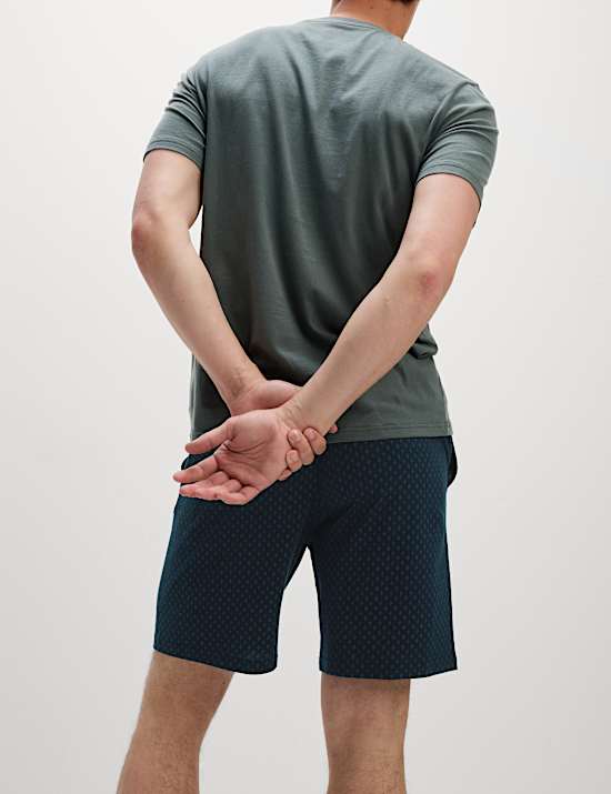 Schlafanzugset aus reiner Baumwolle mit geometrischem Muster