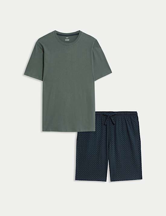 Schlafanzugset aus reiner Baumwolle mit geometrischem Muster