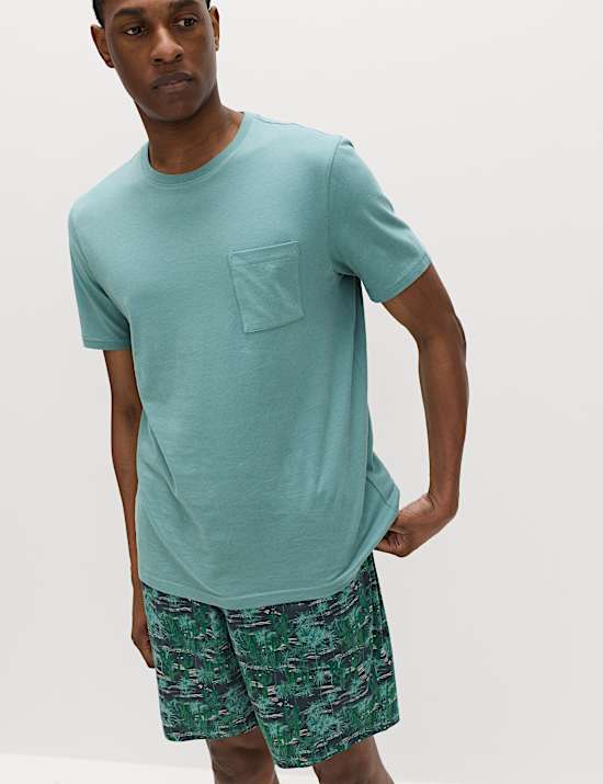 Schlafanzugset aus reiner Baumwolle mit Kaktusmotiv