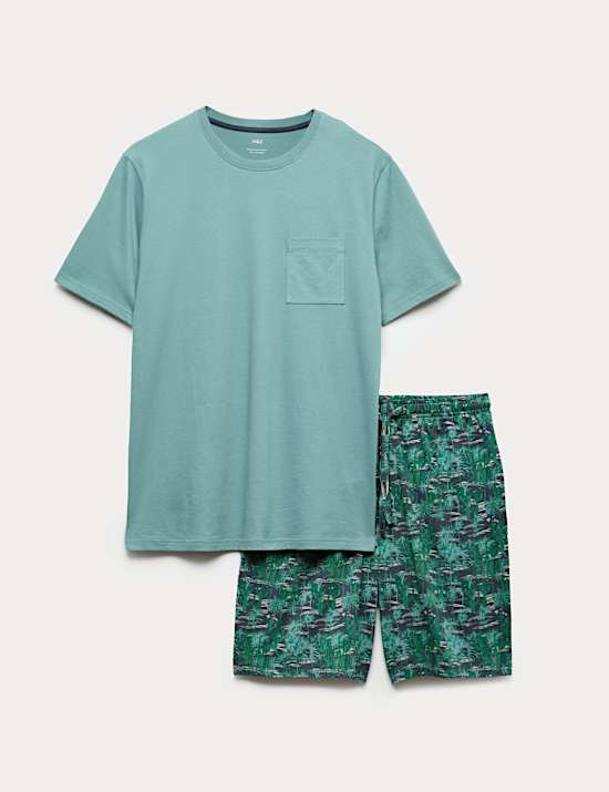 Schlafanzugset aus reiner Baumwolle mit Kaktusmotiv