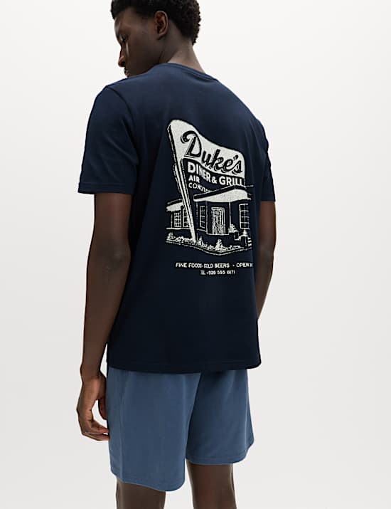 Pure Cotton Diner Graphic Pyjama Set