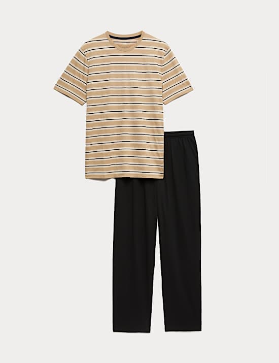 Pure Cotton Short Sleeve Striped Pyjama Set