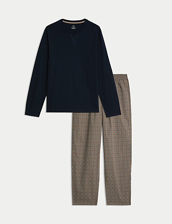 Ensemble pyjama 100 % coton à imprimé foulard fleuri