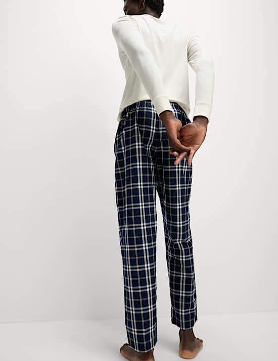 2pk Pure Cotton Checked Pyjama Bottoms