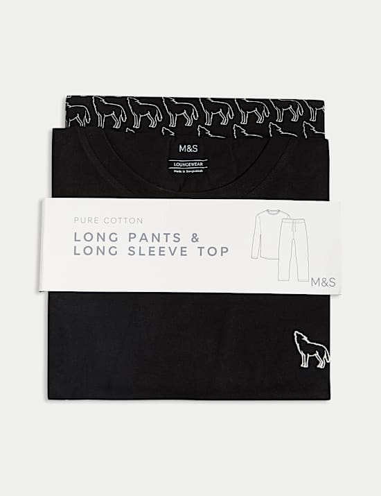 Pure Cotton Wolf Print Pyjama Set