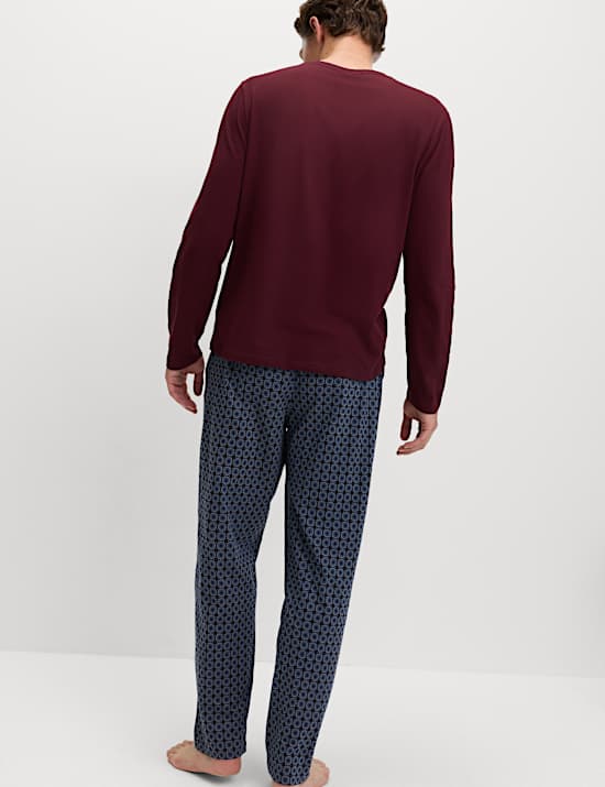 Pyjama 100 % coton à imprimé géométrique